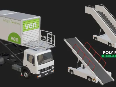 Poly Pro Vehicles Airport Low-poly 3D model