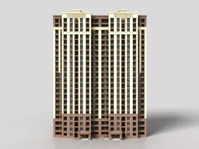 Modern buildings Low-poly 3D model
