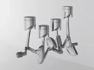 Engine piston 3D model from CGTrader
