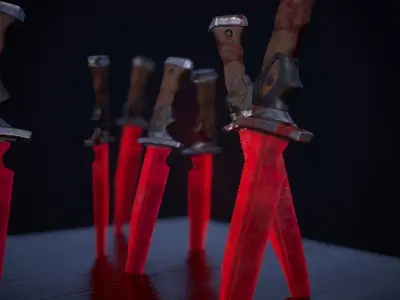 Knife V1 Low-poly 3D model