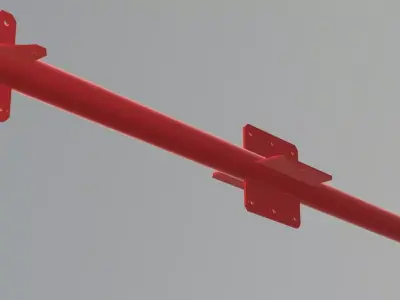 MIK-S metal rod with two bolts Low-poly 3D model