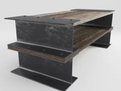 Industrial coffee table Free 3D model
