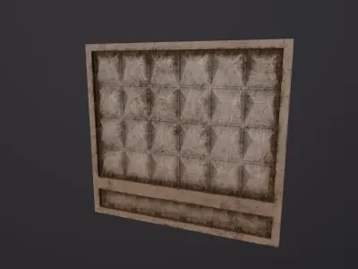 concrete fence wall 3D Model Low-poly 3D model