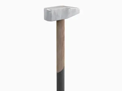 Wooden Industrial Hammer Set Low-poly 3D model