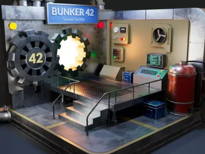 Isometric Bunker 3D model