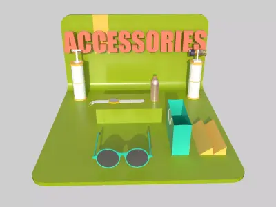 Accessories Stall Low-poly 3D model