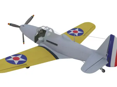 Bell XFL-1 Airabonita Low-poly 3D model