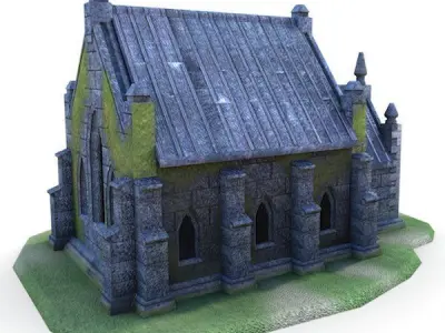 Medieval Building 57 Little Church Low-poly 3D model
