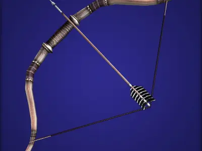 Bow Arrows Quiver Low-poly 3D model