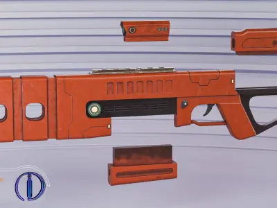 Sci-Fi rifle Low-poly 3D model purchase