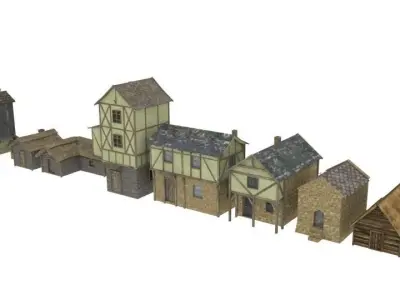 Medieval building pack Free low-poly 3D model