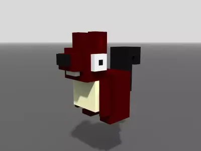Voxel Squirrel Low-poly 3D model