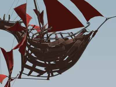 Flying Ship Low-poly 3D model purchase