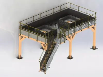 Steel Constructed Platform 3D model