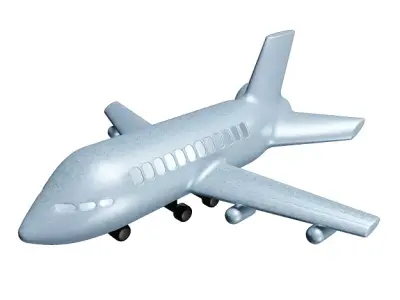 Classic Cartoon Aeroplane Low-poly 3D model