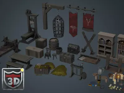 Blender 3 Become a Prop Artist Dungeon Pack 3D model