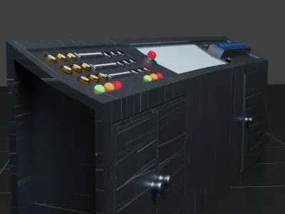 Control Panel Slighly Curved Low-poly 3D model