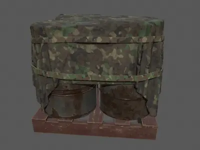 Military Material Low-poly 3D model 2