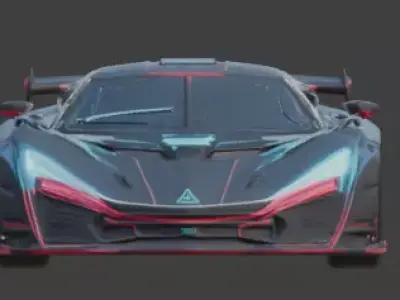 Sci-Fi Cyberpunk Hypercar Concept 3D Model Low-poly 3D model