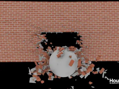 Houdini Brick Destruction Asset 3D model