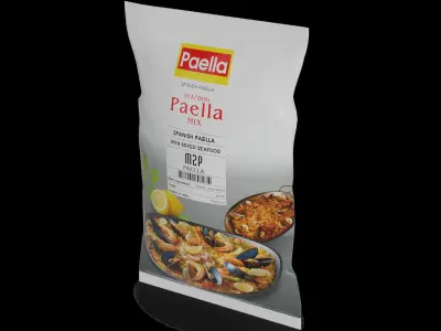 Frozen seafood Seafood Paella Mix Low-poly 3D model