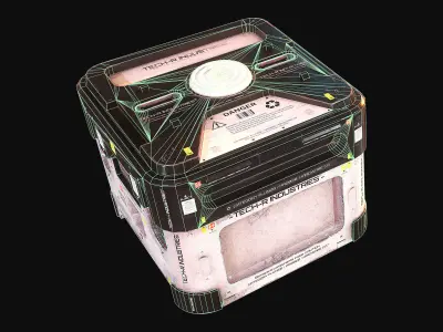 PBR Game Ready Sci-Fi Crate 3D Asset Low-poly 3D model