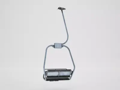 Ski lift chair small Low-poly 3D model