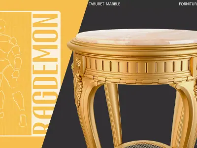 Taboret  Marble Top 3D model