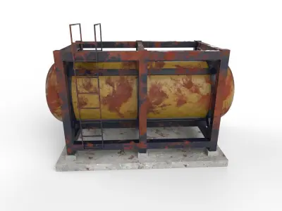 liquid tank M3 - Old Low-poly 3D model