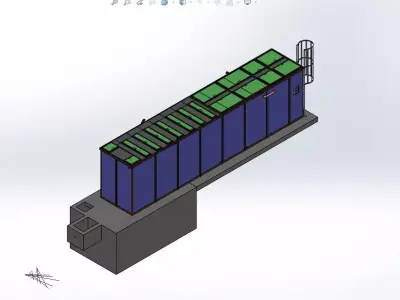 Biological waste water treatment package  3D model