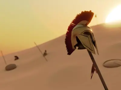 Spartan Helmet  Low-poly 3D model purchase