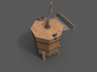 WOODEN WASHING MACHINE 3D model