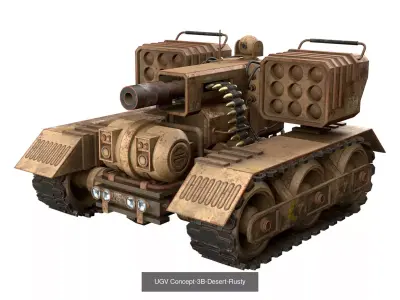 UGV Concept-3B-Rusty-4 Colors 3D Model Pack
