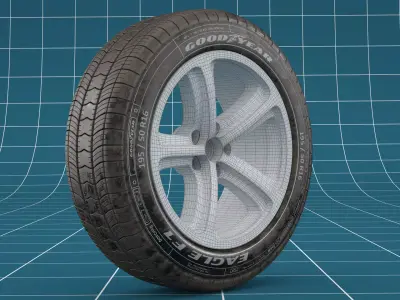 Car tire dirt 04 3D model
