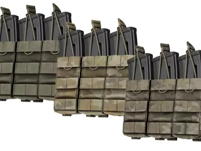 ADA MILITARY POUCHES BUNDLE 02 Low-poly 3D model