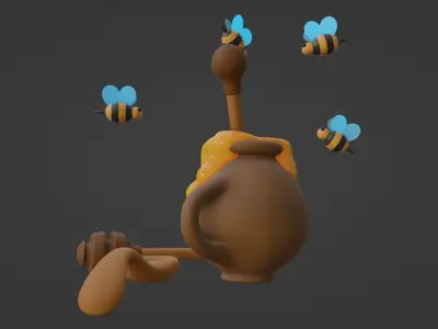 Cartoon Honeypot 3D model