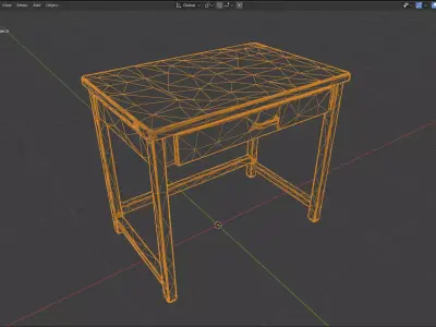 Soviet Metal Desk Free low-poly 3D model