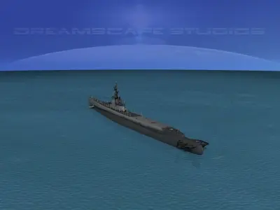 Gato Class Submarine SS-222 USS Bluefish 3D model