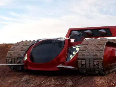 Monster Truck On Track Drive 3D model