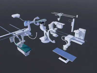 3d Model Medical Mechine  Imaging Equipment Set Xray Low-poly 3D model
