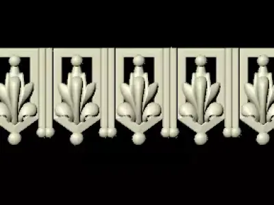 Central decor ornament for furniture 3D model 1142