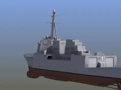 Arleigh Burke Destroyer LD2 Low-poly 3D model