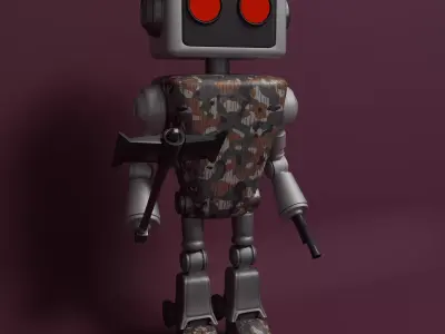 Stylized Robot 3D Model  Military Character Asset  3D model