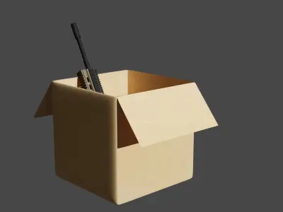 a box Low-poly 3D model
