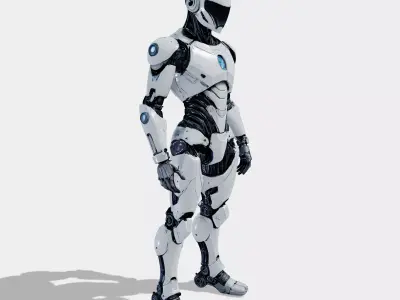 Humanoid Robot Character 4  Low-poly 3D model
