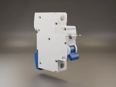 Electrical part 1pole Miniature Circuit Breaker 3D model