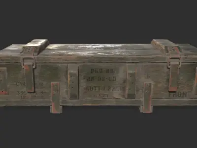 Military Wooden Box Low-poly 3D model purchase