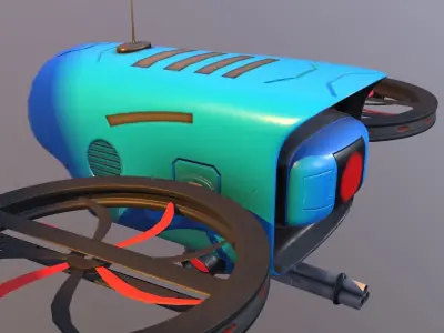 Stylized Pbr Drone with Gun  3D model