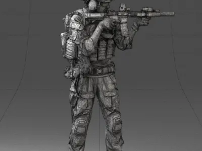 000167 Special Forces Soldier 0722 3dp 3D print model