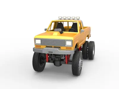 Monster Truck with semi truck wheels Scale 1 to 25 3D print model